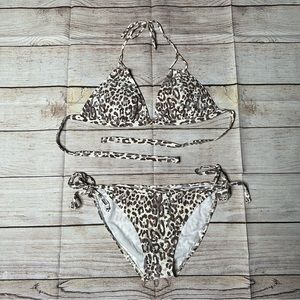 Moontide String Leopard Print Bikini Set